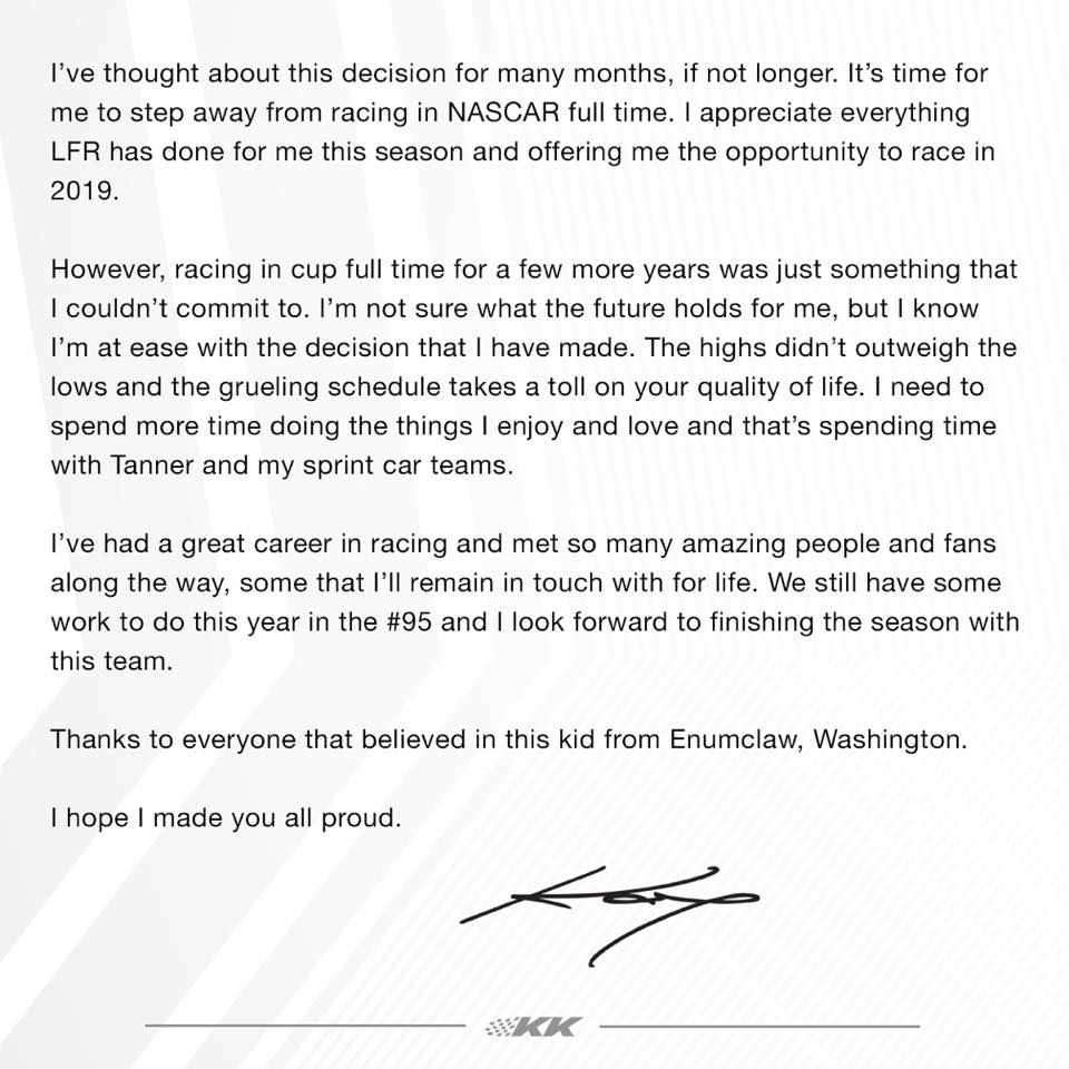 Comunicado Kasey Kahne
