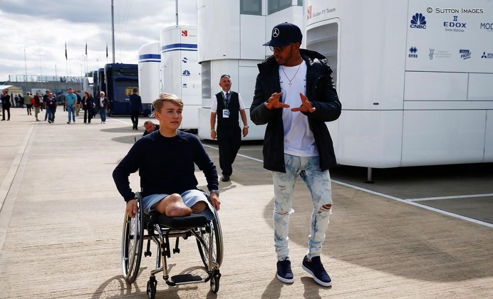 Billy Monger And Lewis Hamilton